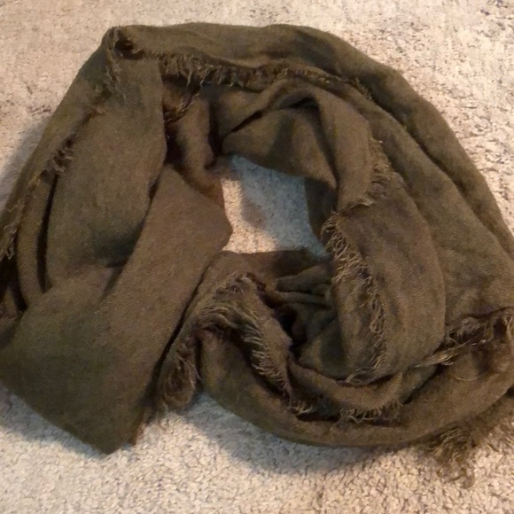 H&M Accessories - H&M Olive Green Frayed Edge Oversized Scarf NWOT